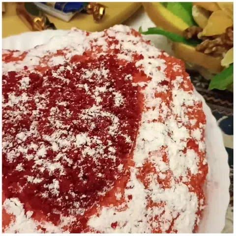 Dessert with Red and White Toppings