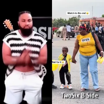 Man with Guitar and Woman with Child