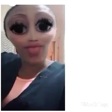 Person with Exaggerated Face Filter