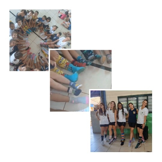 Children with Colorful Mismatched Socks