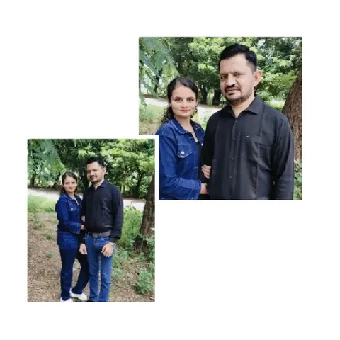 Couple in Denim Surrounded by Nature