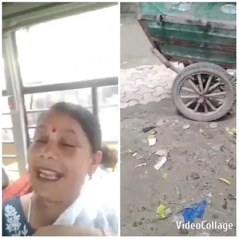Woman in Vehicle with Window Bars