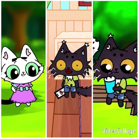 Animated Cats in Cartoon Panels