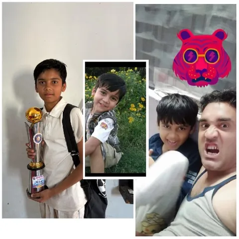 Boy with Trophy and Flowers