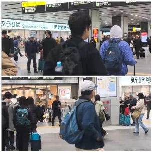 Busy Train Station with Travelers