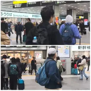 Busy Train Station with Travelers