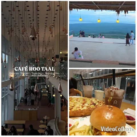 Café Scene with Food and Scenic View