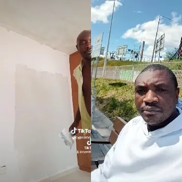 Painting a Wall and Relaxing Outdoors