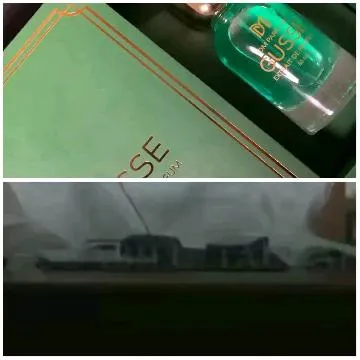 Green Box and Perfume Bottle Display