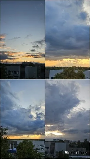 Sunset Sky with Clouds and Silhouettes