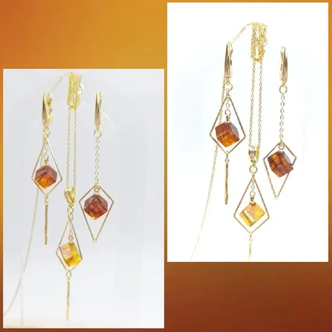 Geometric Gold Earrings Display