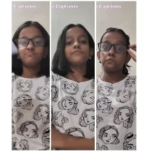Girl with Glasses in Different Poses