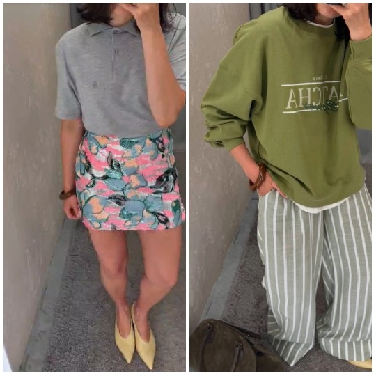 Women Trying On Outfits Together