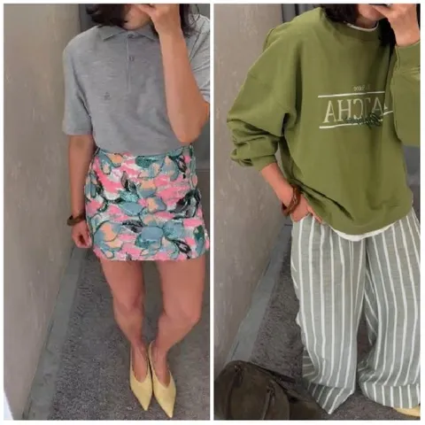 Women Trying On Outfits Together
