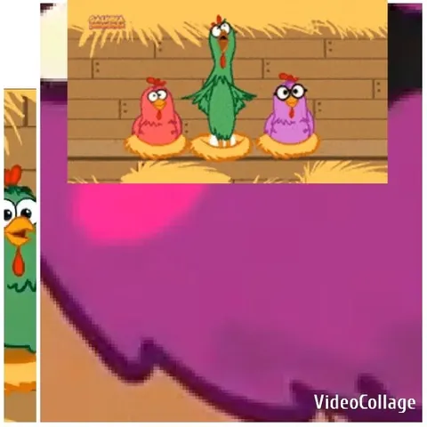 Cartoon Chickens in Barn