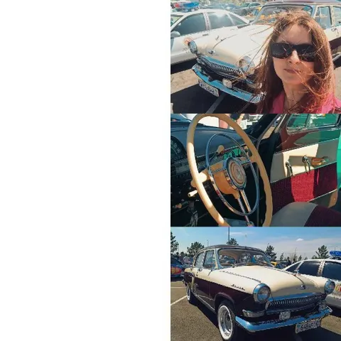 Vintage Car Selfie and Interior