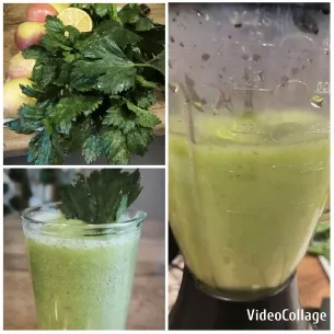 Fresh Greens and Smoothie Process
