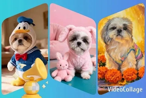 Dogs in Costumes with Plush Bunny