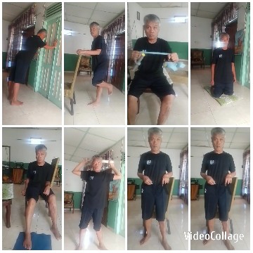 Older Individual Performing Indoor Exercises