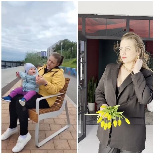 Woman with Baby and Tulips Indoors