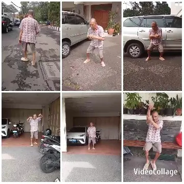Bald Man Dancing Outdoors