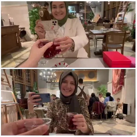 Toasting with Red Beverages at Restaurant
