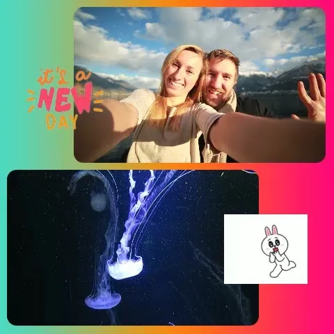 Couple Selfie with Jellyfish Display