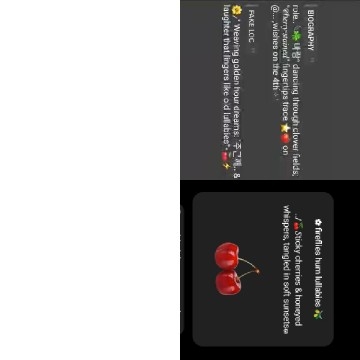 Poetic Text with Cherries